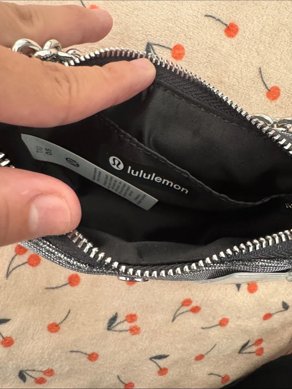 Sparkly lululemon athletica Mini Shoulder Bag in Gray with Silver Chain